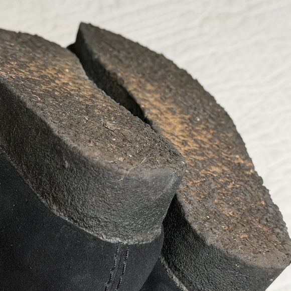 Clarks Mens 7 Wallabee High Top Chukka Boots Shoes Black Suede Lace Up - Picture 10 of 10